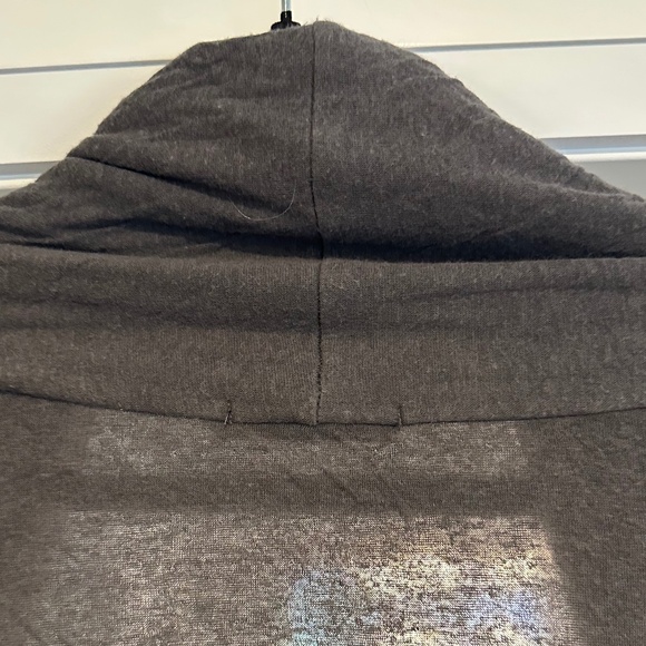 T by Alexander Wang Grey Crinkled Jersey Knit Moto Draping Open Cardigan - Sz M - Picture 8 of 11